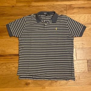 Polo by Ralph Lauren Men’s Polo XL Heather blue and white stripe 100% cotton
